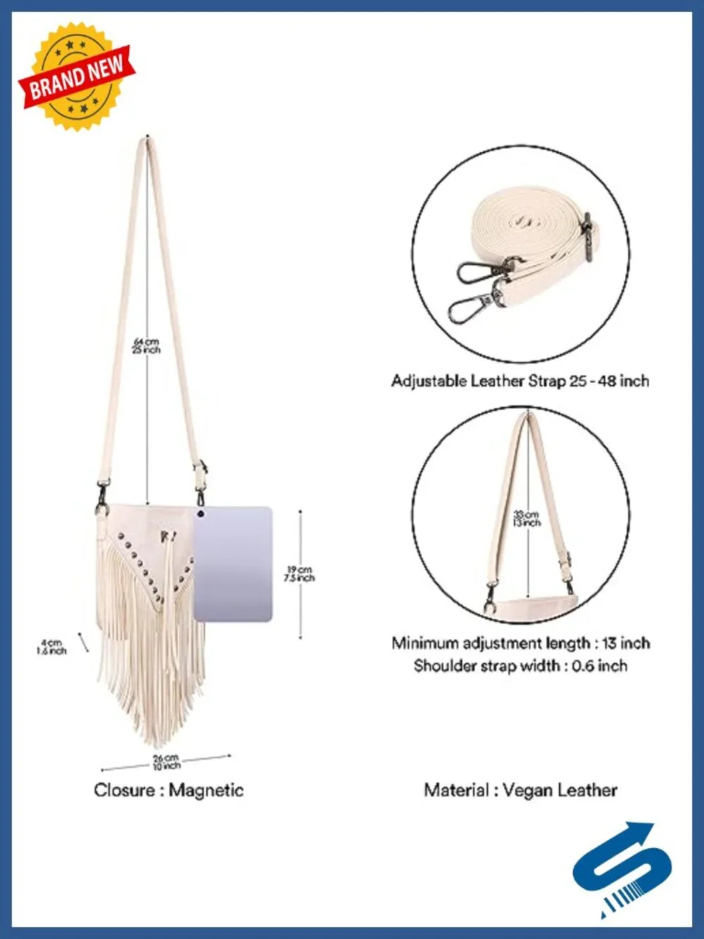 Faux Leather Fringe Crossbody Purse, Envelope Flap Hobo Bag, Adjustable Strap